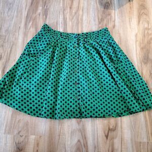 🔺️Alice Moon Green & Blue Polka Dot Print Skirt w/Pockets Medium